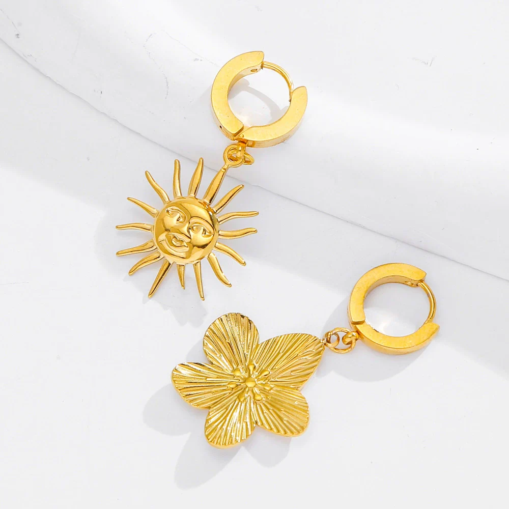 Summer New Sunflower Pendant Stainless Steel Electroplated Jewelry Accessories - Image 4