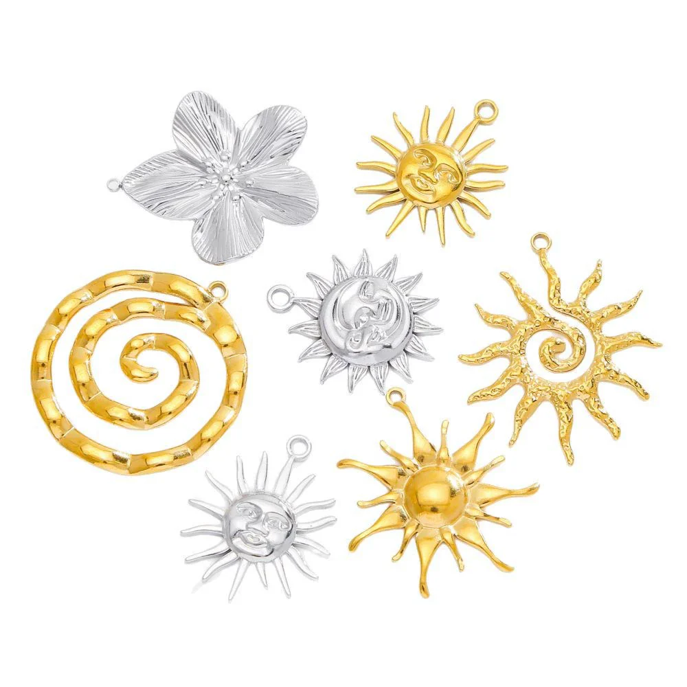 Summer New Sunflower Pendant Stainless Steel Electroplated Jewelry Accessories - Image 5