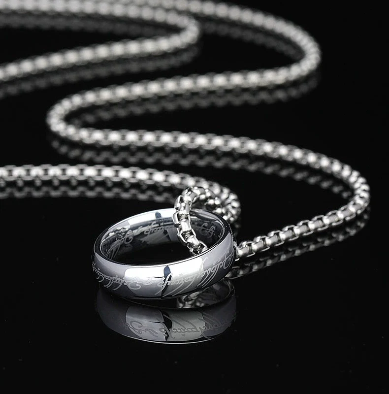Sweater Chain Necklace Pearl Chain Stainless Steel Titanium Steel Geometric Electroplating Unisex