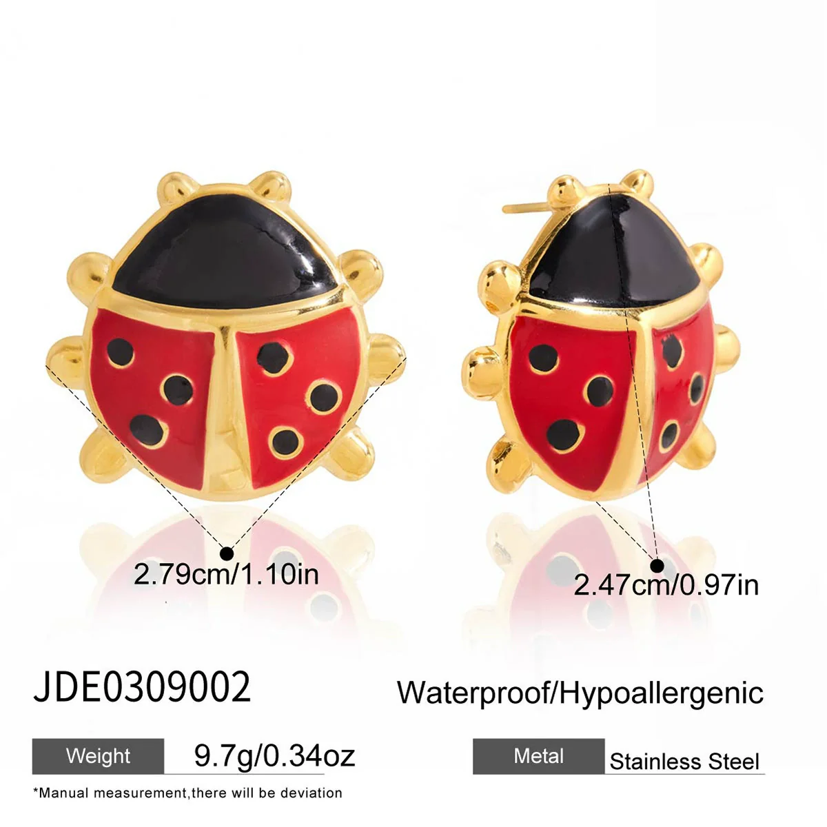 Sweet Style Stainless Steel And Titanium Steel Insect And Butterfly Dragonfly Dripping Oil Earrings For Women - Image 6