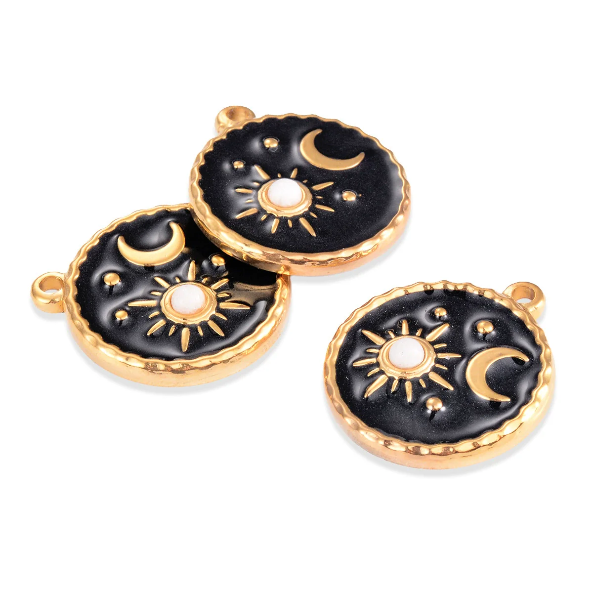 Tarot Card Stainless Steel Round Pendant With Dripping Oil Design For Jewelry Accessories - Image 7