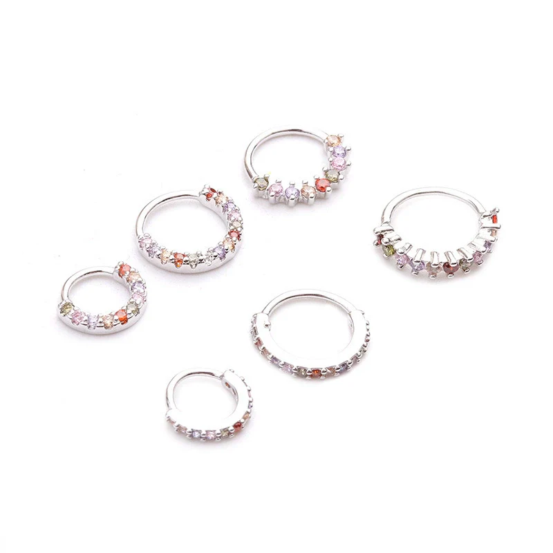 Tassel Metal Inlaid Zircon Geometric Ear Bone Ring And Nose Ring Jewelry - Image 4