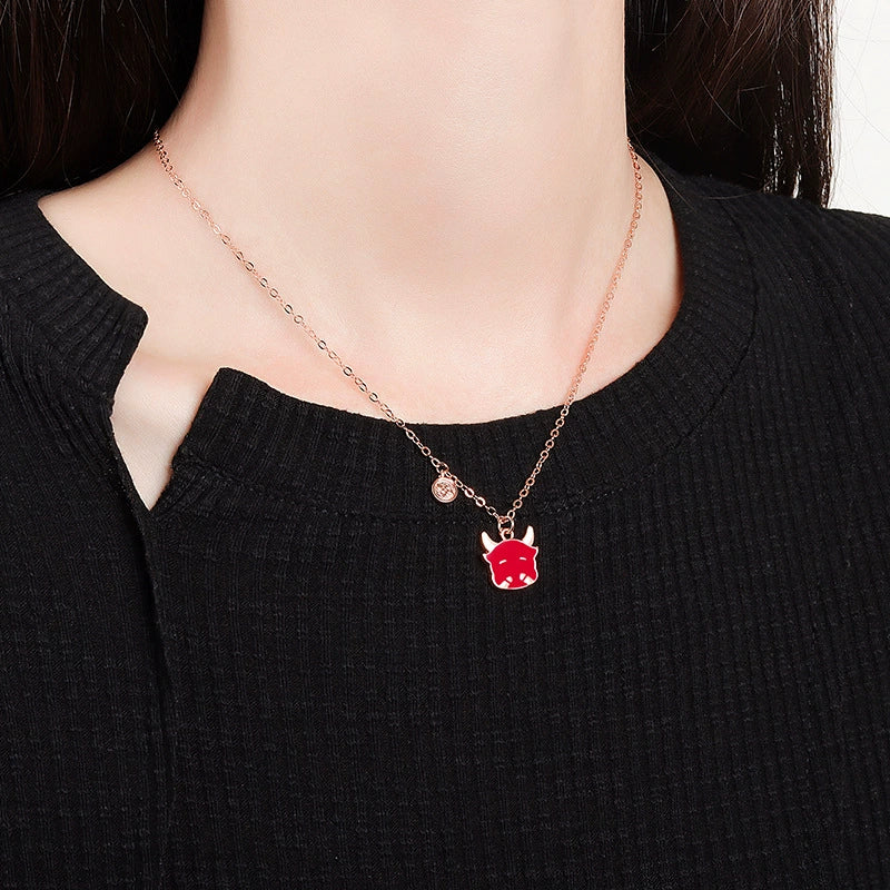 Thermochromic S925 Sterling Silver Zodiac Bull Pendant Necklace With Cross Chain And Electroplating Treatment - Image 3