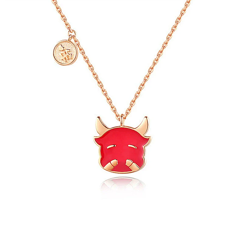 Thermochromic S925 Sterling Silver Zodiac Bull Pendant Necklace With Cross Chain And Electroplating Treatment - Image 4