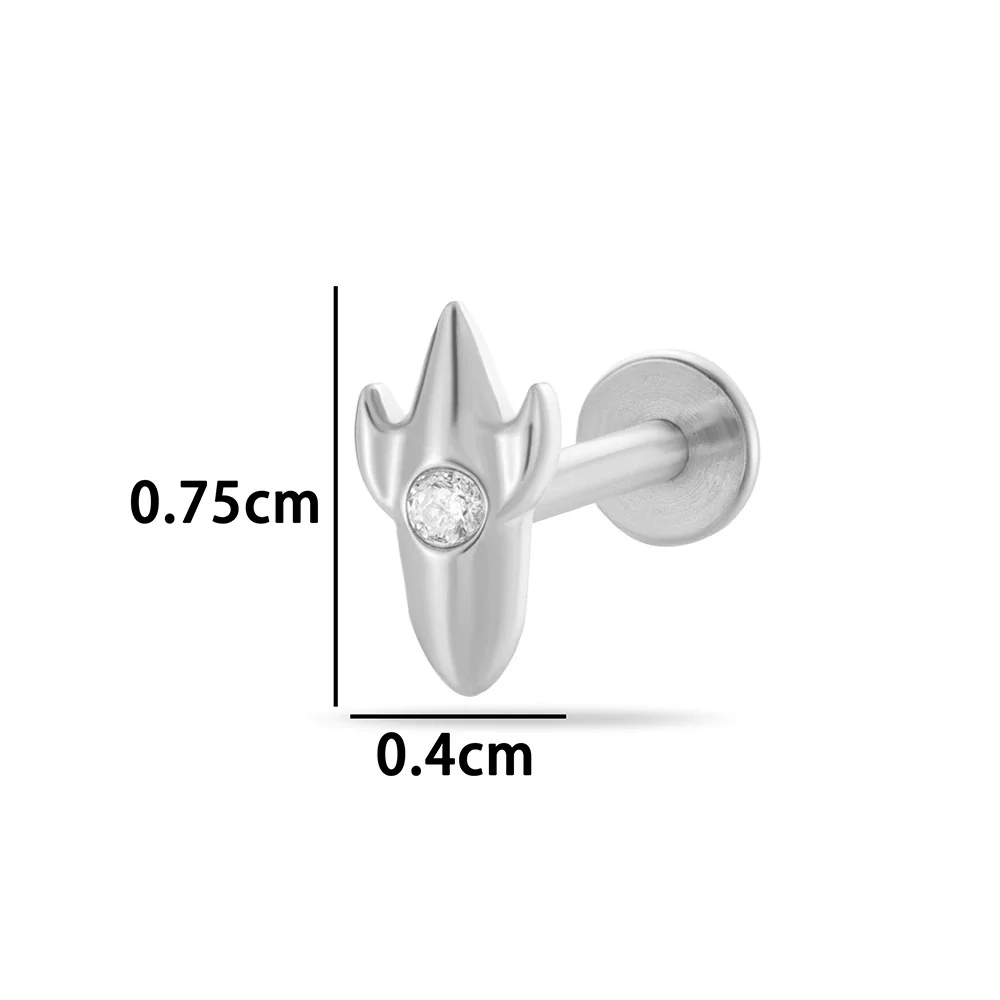 Titanium Alloy Geometric Love Butterfly Inner Teeth Screw Flat Bottom Rod Lip Nail Ear Bone Nail Puncture Jewelry Electroplated - Image 14