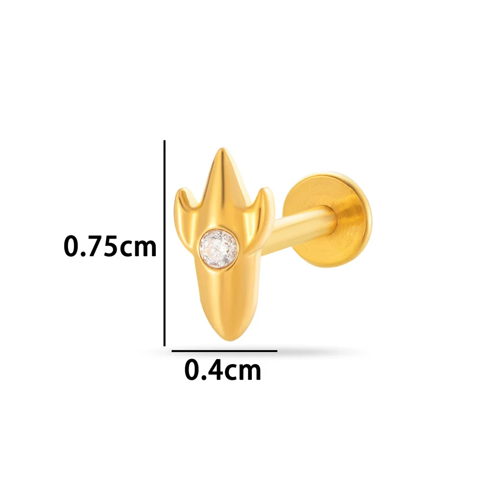 Titanium Alloy Geometric Love Butterfly Inner Teeth Screw Flat Bottom Rod Lip Nail Ear Bone Nail Puncture Jewelry Electroplated - Image 15