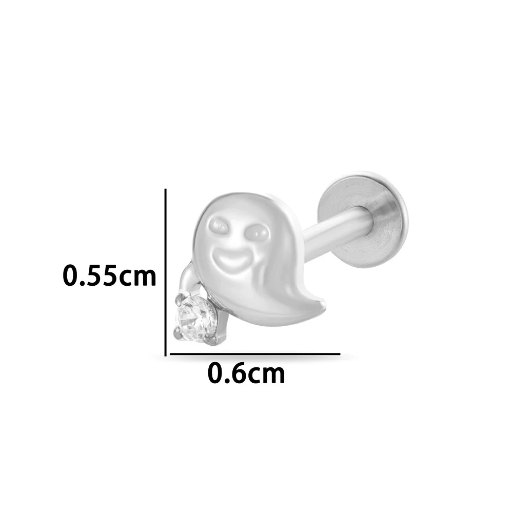 Titanium Alloy Geometric Love Butterfly Inner Teeth Screw Flat Bottom Rod Lip Nail Ear Bone Nail Puncture Jewelry Electroplated - Image 16