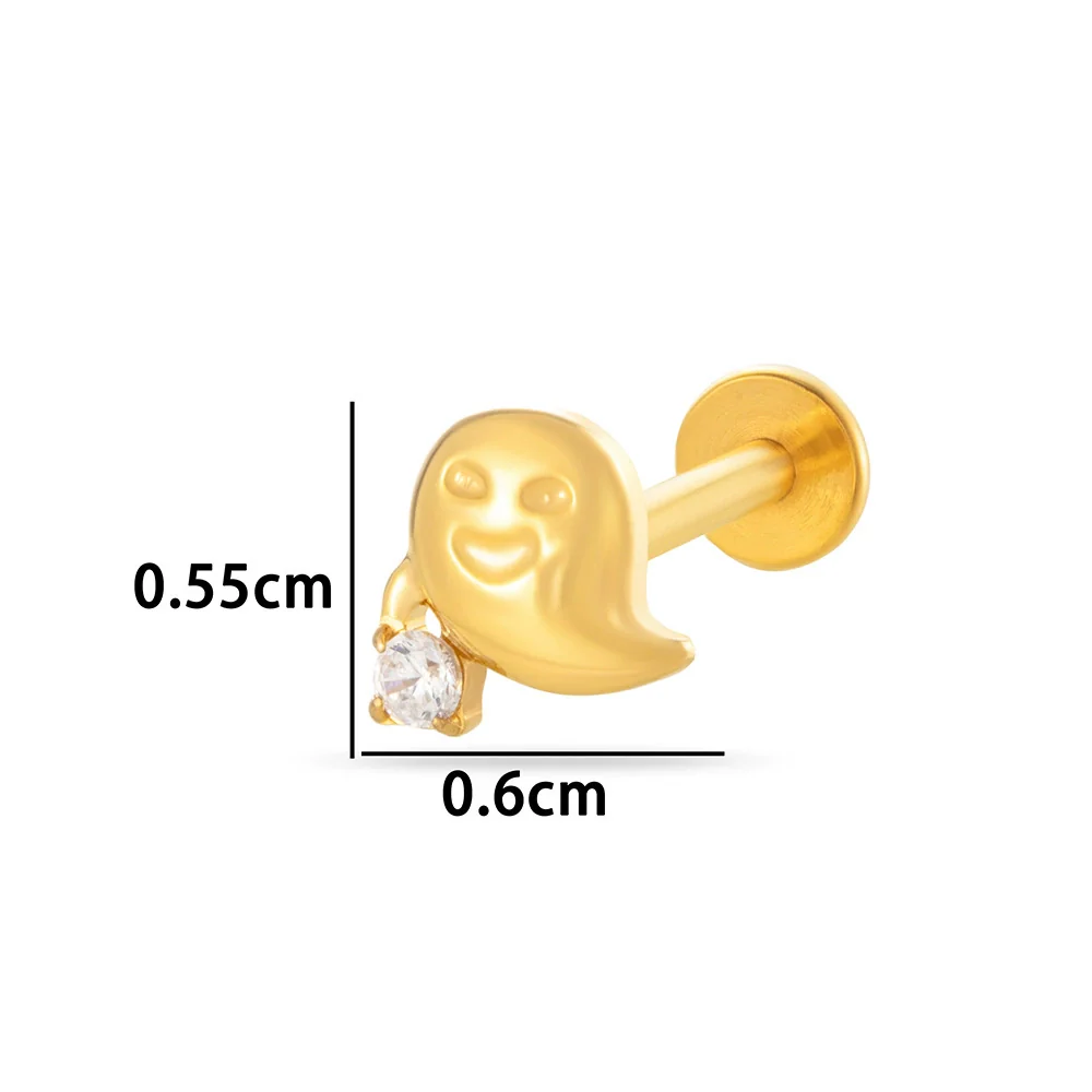 Titanium Alloy Geometric Love Butterfly Inner Teeth Screw Flat Bottom Rod Lip Nail Ear Bone Nail Puncture Jewelry Electroplated - Image 17
