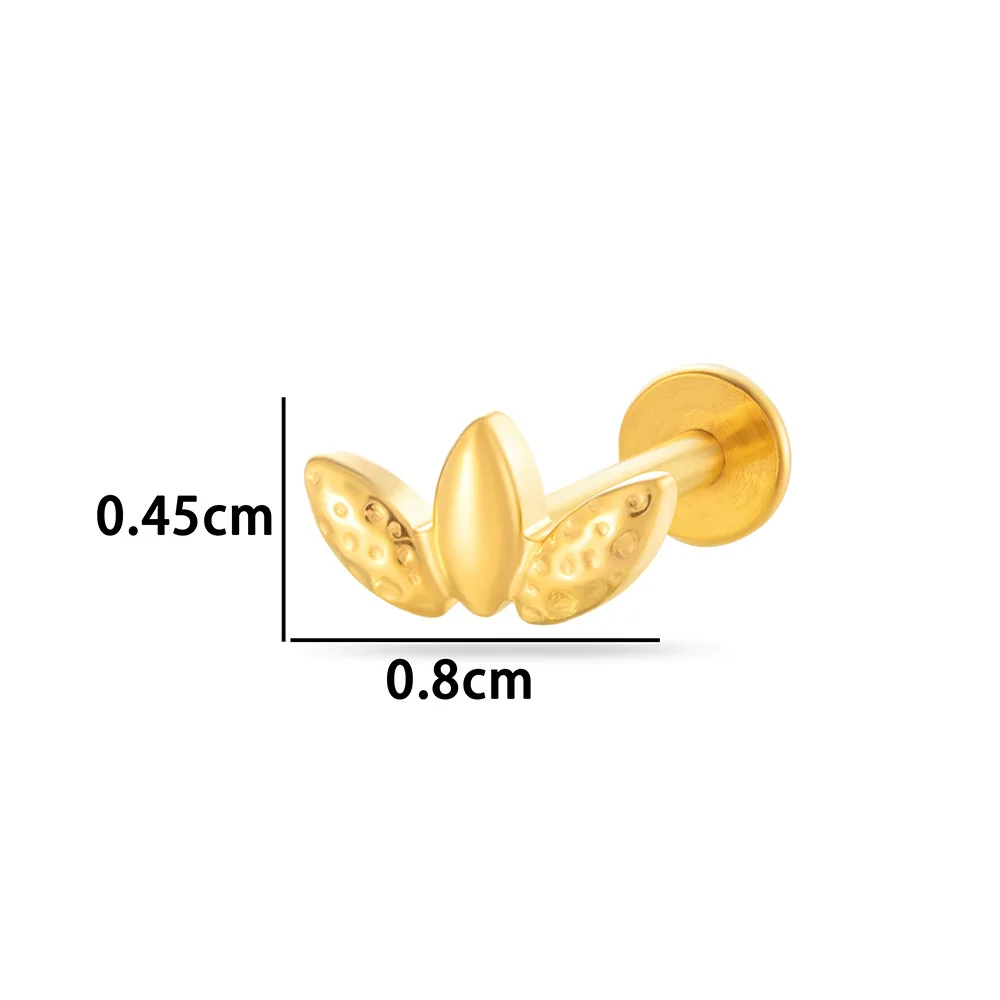 Titanium Alloy Geometric Love Butterfly Inner Teeth Screw Flat Bottom Rod Lip Nail Ear Bone Nail Puncture Jewelry Electroplated - Image 19
