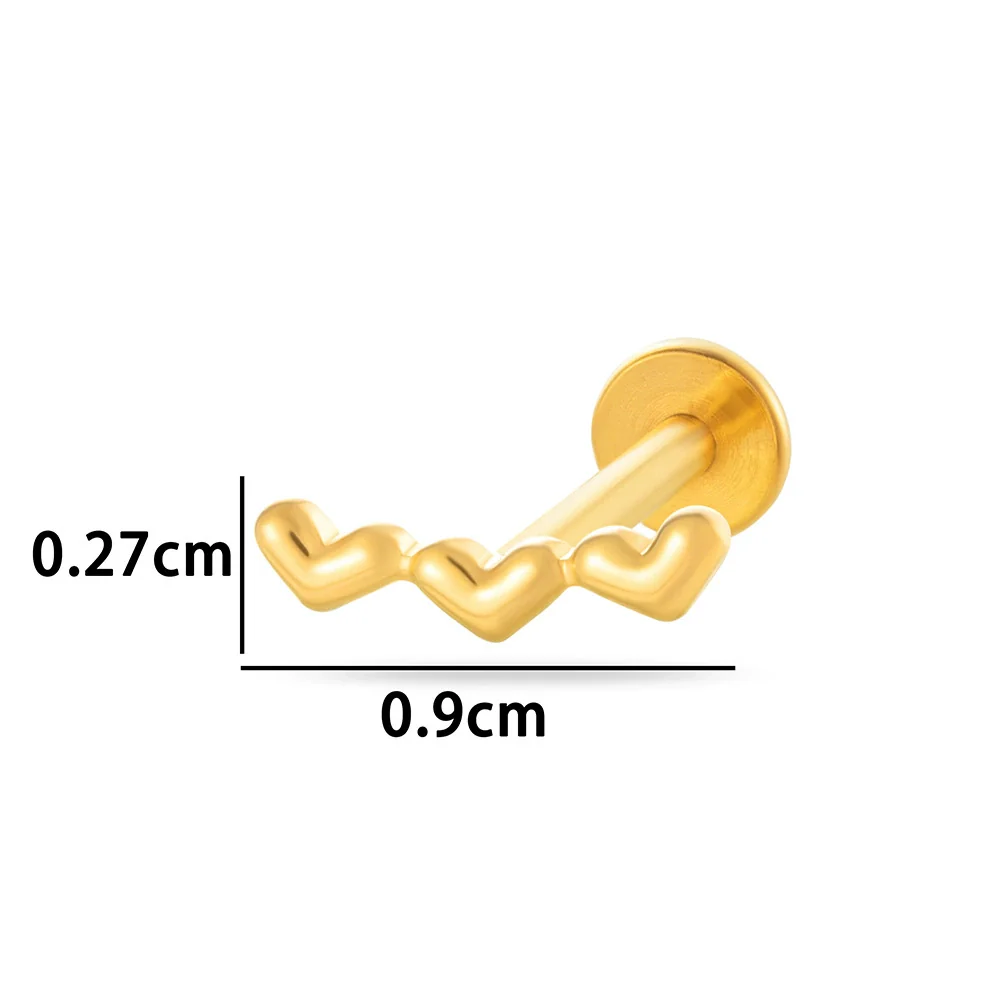Titanium Alloy Geometric Love Butterfly Inner Teeth Screw Flat Bottom Rod Lip Nail Ear Bone Nail Puncture Jewelry Electroplated - Image 21