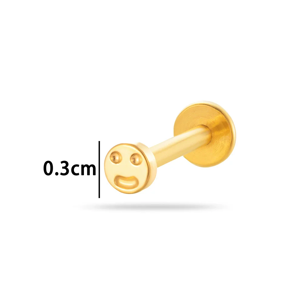 Titanium Alloy Geometric Love Butterfly Inner Teeth Screw Flat Bottom Rod Lip Nail Ear Bone Nail Puncture Jewelry Electroplated - Image 9