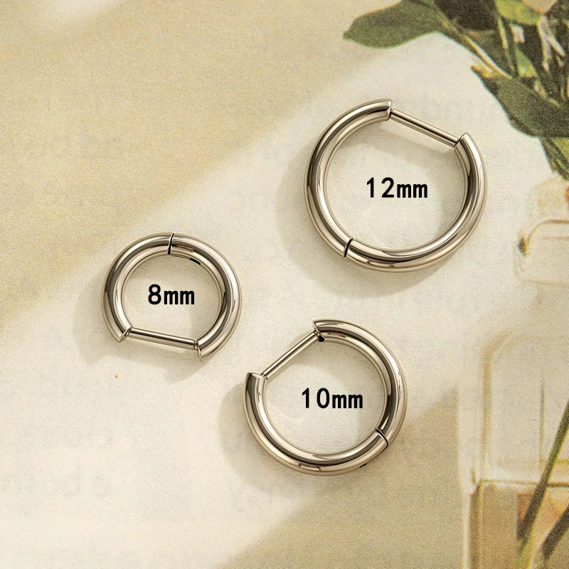 Titanium Alloy Heart Shape Electroplated Semicircular Straight Needle Earrings Fashion Piercing Jewelry - Image 3