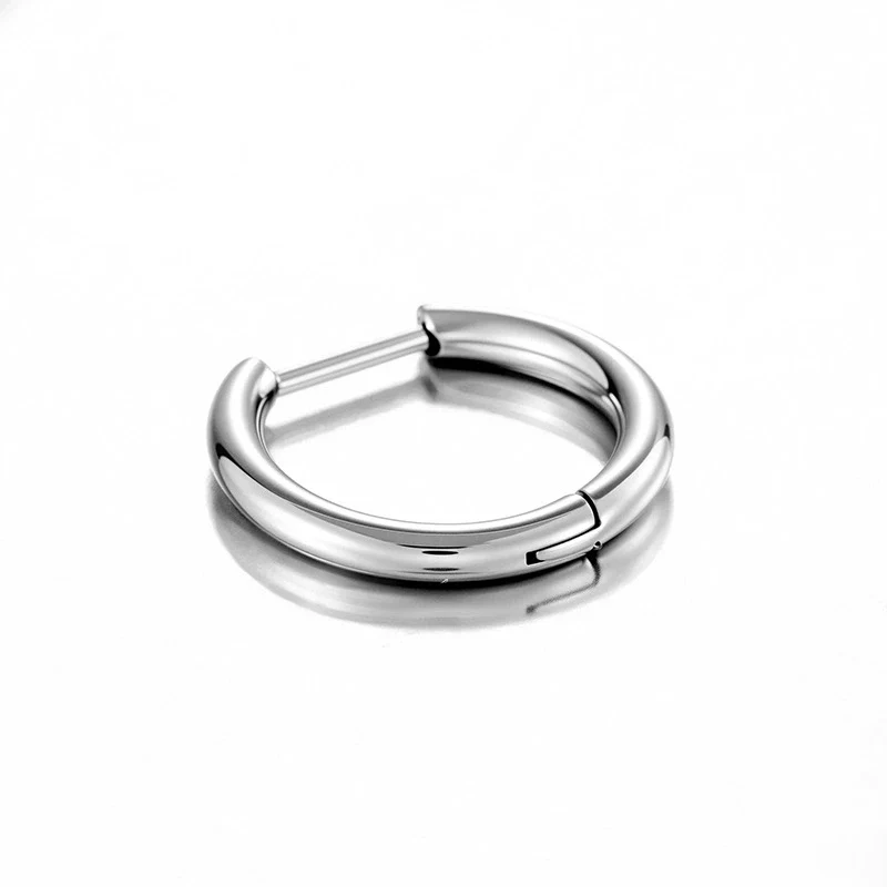 Titanium Alloy Heart Shape Electroplated Semicircular Straight Needle Earrings Fashion Piercing Jewelry - Image 5