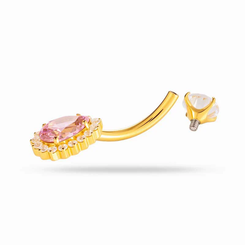 Titanium Alloy Inlaid Zirconium Flower Navel Nail Women's Fashion Abdominal Piercing Jewelry - Image 5