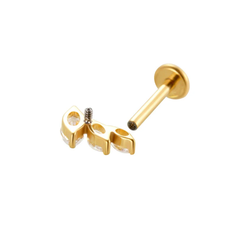 Titanium Alloy Women's Flowerinlaid Electroplated Earring - Image 4