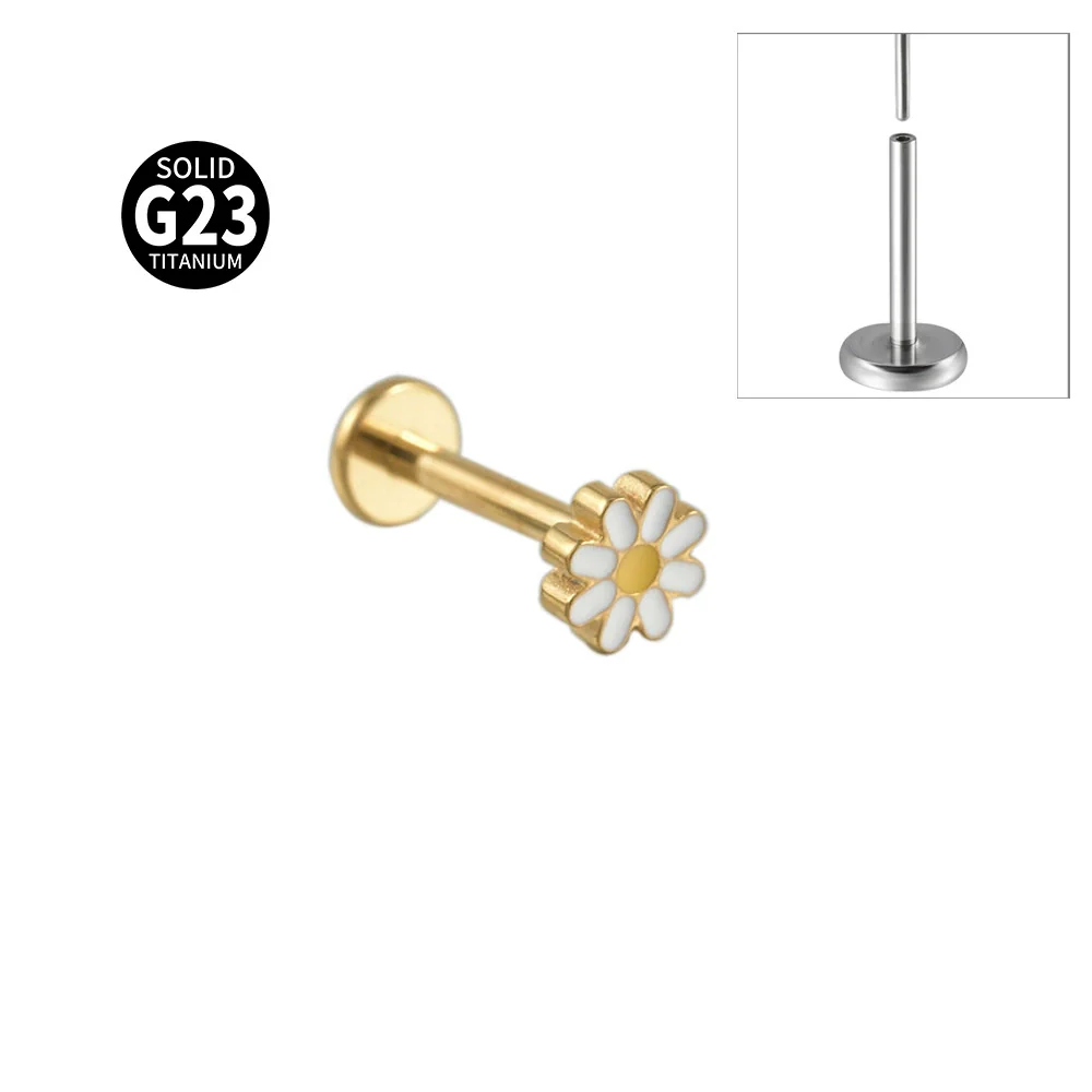 Titanium Insects Pattern Threadless Insert Earrings With Electroplating - Image 11