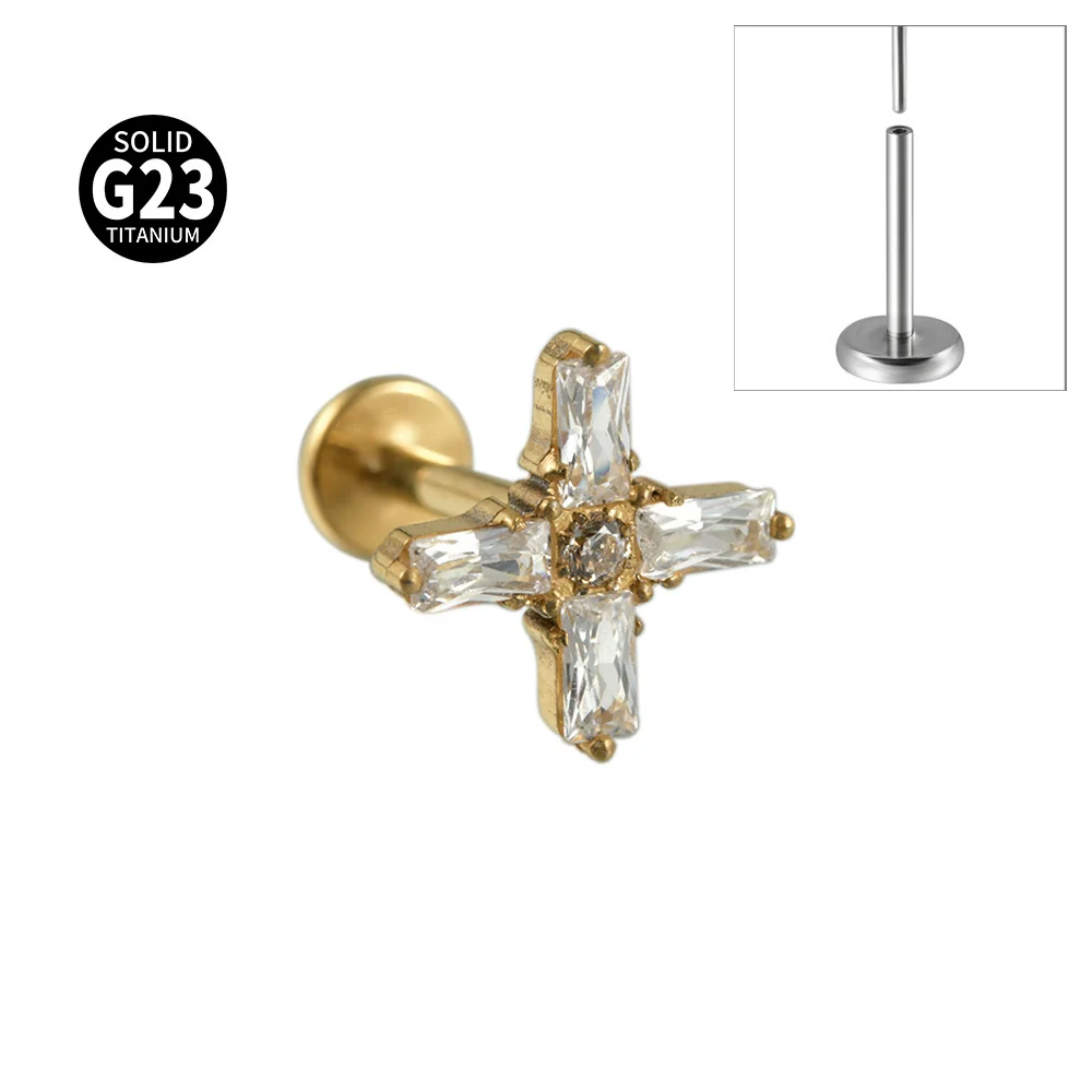 Titanium Insects Pattern Threadless Insert Earrings With Electroplating - Image 13