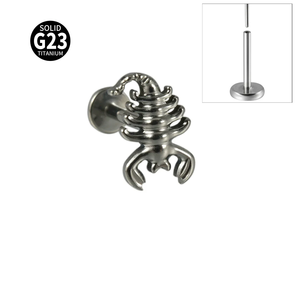 Titanium Insects Pattern Threadless Insert Earrings With Electroplating - Image 18