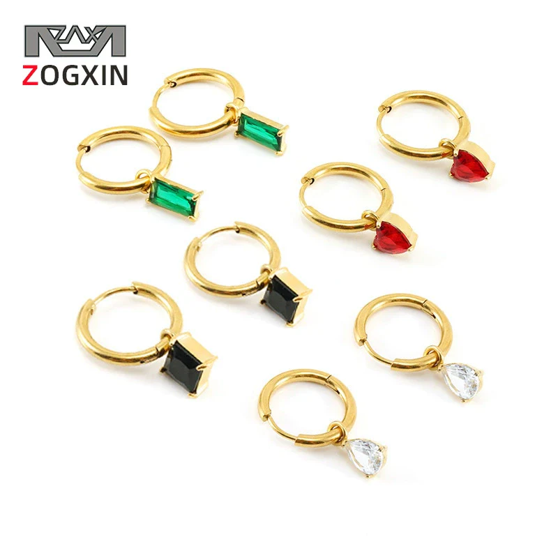 316L Stainless Steel 18K Gold Plated Square Geometric Drop Shape Earrings For Women