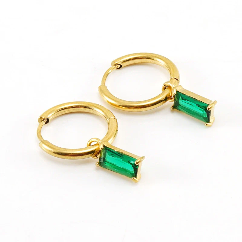 316L Stainless Steel 18K Gold Plated Square Geometric Drop Shape Earrings For Women - Image 15