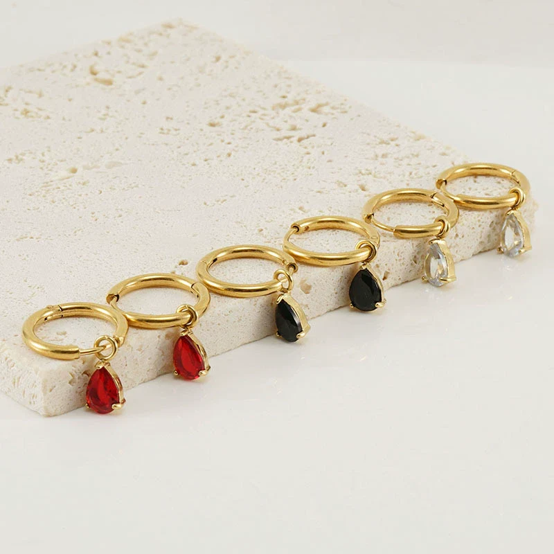 316L Stainless Steel 18K Gold Plated Square Geometric Drop Shape Earrings For Women - Image 2