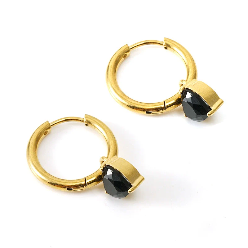 316L Stainless Steel 18K Gold Plated Square Geometric Drop Shape Earrings For Women - Image 6