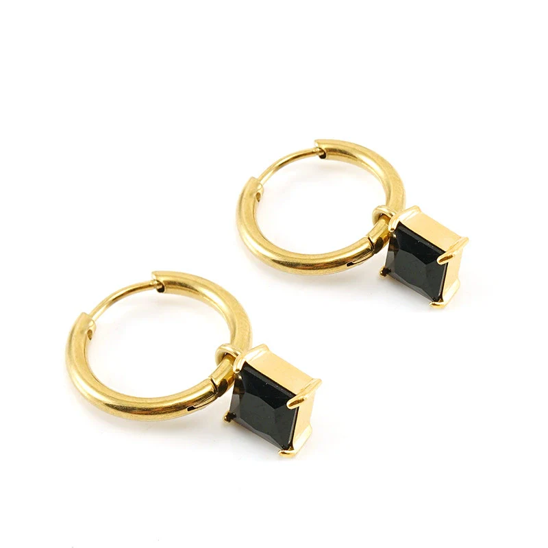 316L Stainless Steel 18K Gold Plated Square Geometric Drop Shape Earrings For Women - Image 9