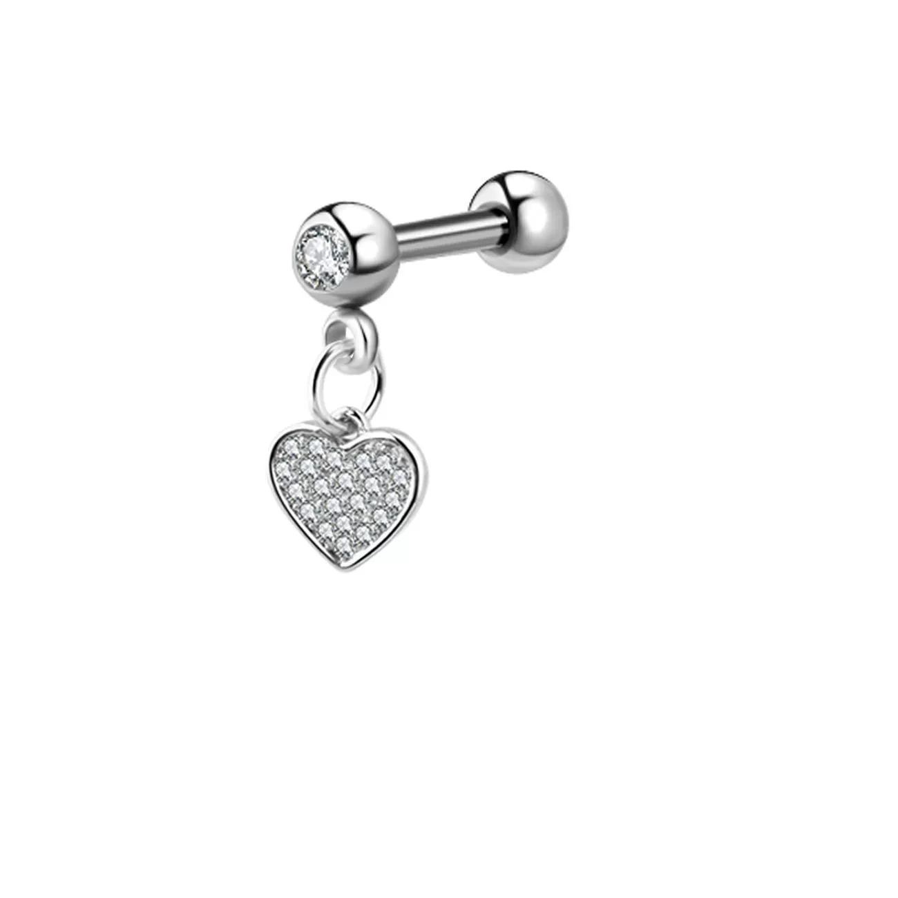 Titanium Steel And Stainless Steel Women's Heart And Star Zircon And Diamond Earrings - Image 10