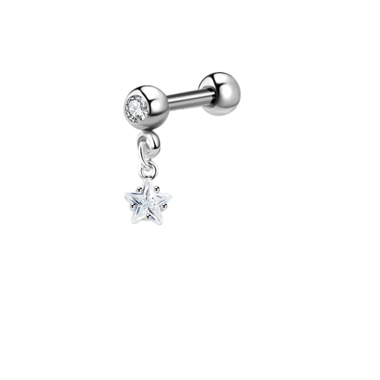Titanium Steel And Stainless Steel Women's Heart And Star Zircon And Diamond Earrings - Image 8