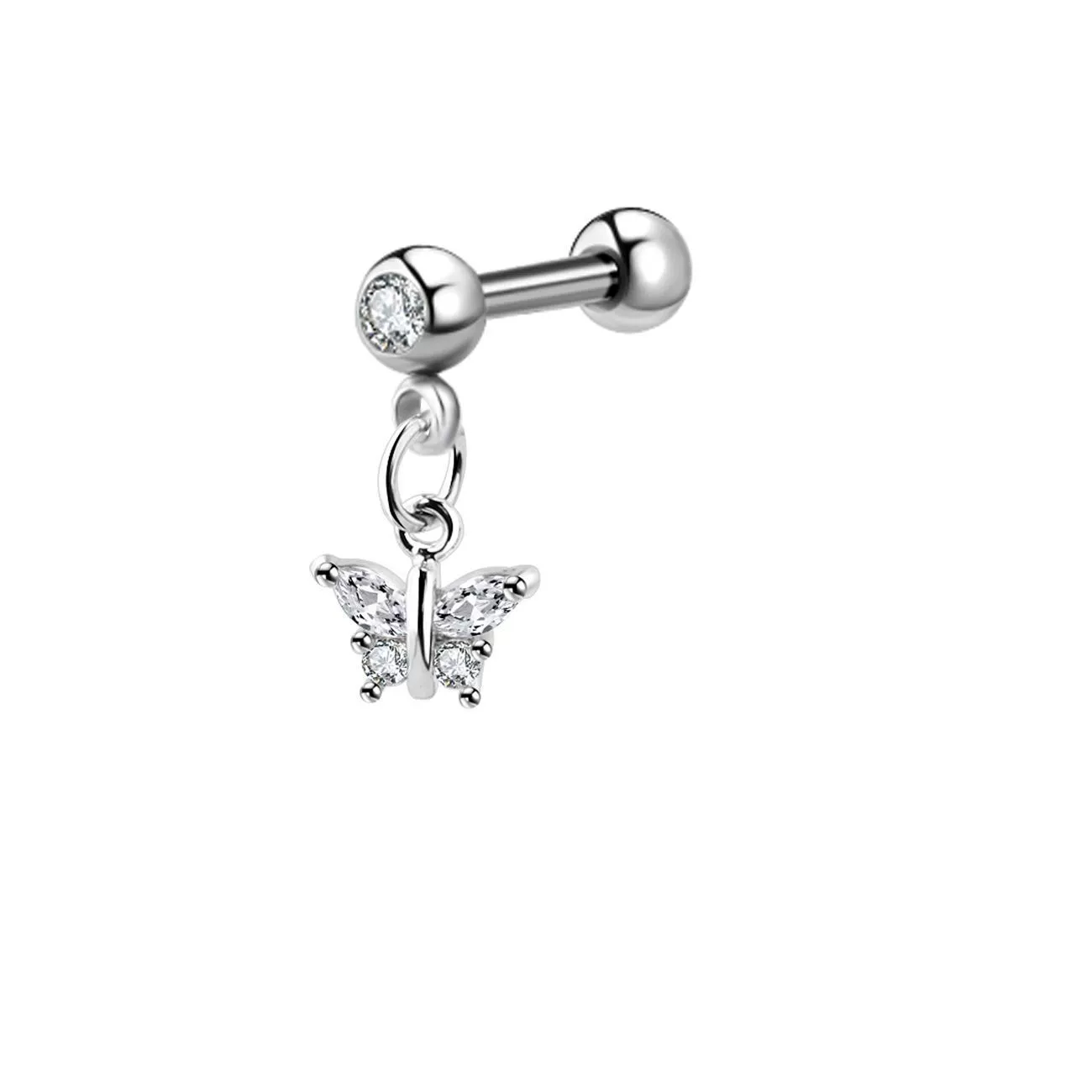 Titanium Steel And Stainless Steel Women's Heart And Star Zircon And Diamond Earrings - Image 9