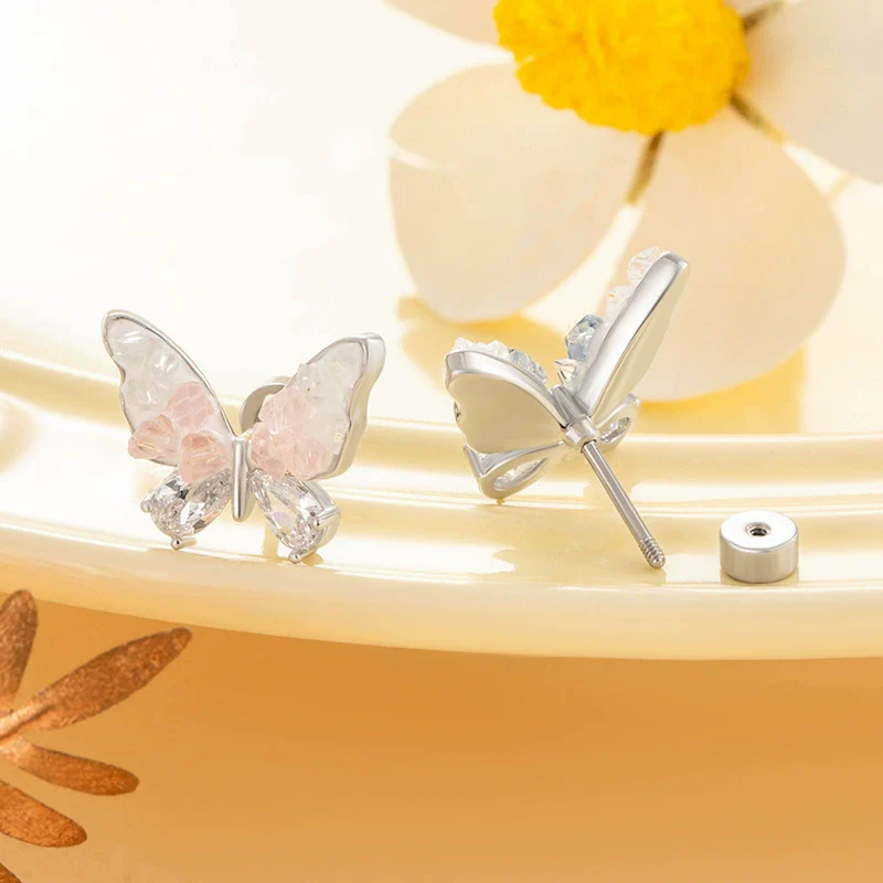 Titanium Steel Animal Zodiac Crystal Butterfly Piercing Jewelry For Girls - Image 3