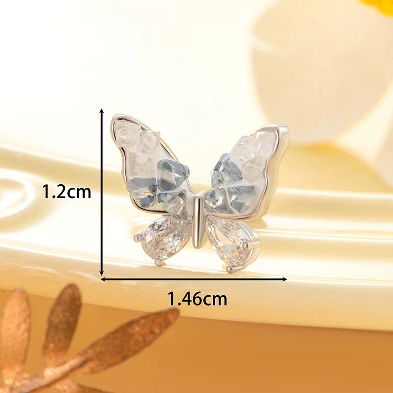 Titanium Steel Animal Zodiac Crystal Butterfly Piercing Jewelry For Girls - Image 4