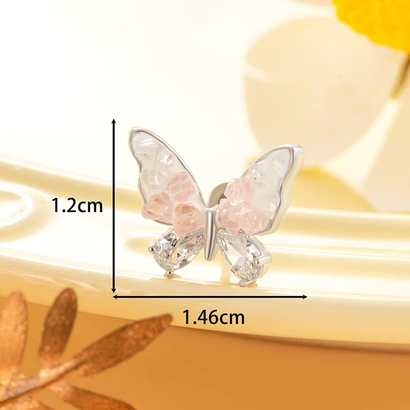Titanium Steel Animal Zodiac Crystal Butterfly Piercing Jewelry For Girls - Image 5