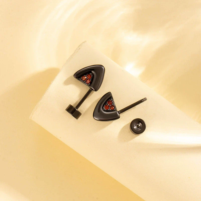 Titanium Steel Animal Zodiac Microinlaid Zircon Oil Drop Screw Ear Nail Jewelry With Electroplating - Image 3