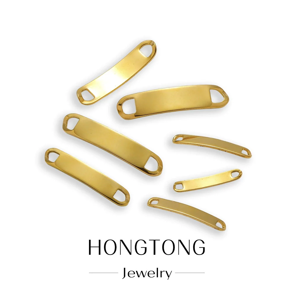Titanium Steel Bracelet Connector Jewelry Accessories Geometric Bend Card Shape 18K Plated