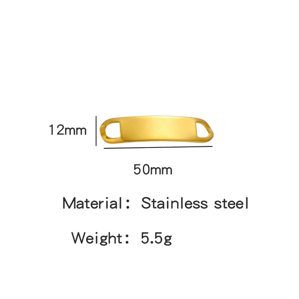 Titanium Steel Bracelet Connector Jewelry Accessories Geometric Bend Card Shape 18K Plated - Image 11