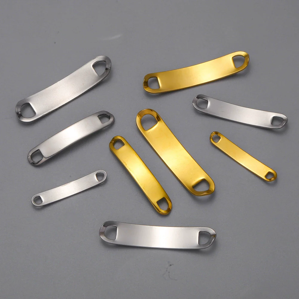 Titanium Steel Bracelet Connector Jewelry Accessories Geometric Bend Card Shape 18K Plated - Image 2