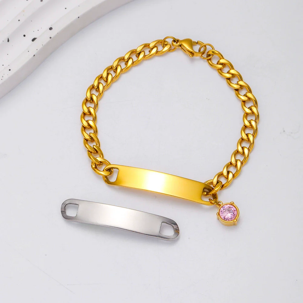 Titanium Steel Bracelet Connector Jewelry Accessories Geometric Bend Card Shape 18K Plated - Image 4