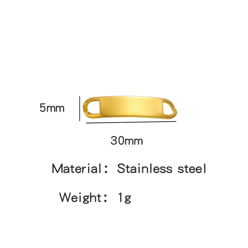 Titanium Steel Bracelet Connector Jewelry Accessories Geometric Bend Card Shape 18K Plated - Image 6