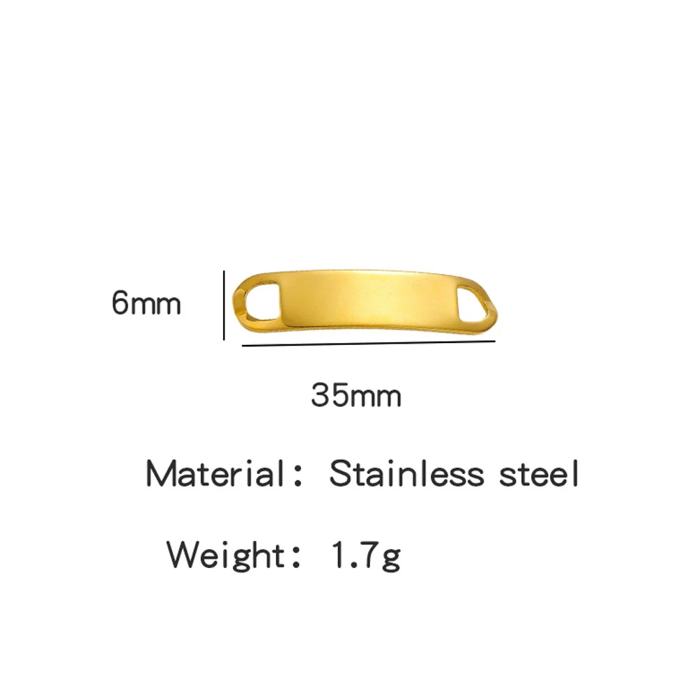 Titanium Steel Bracelet Connector Jewelry Accessories Geometric Bend Card Shape 18K Plated - Image 7