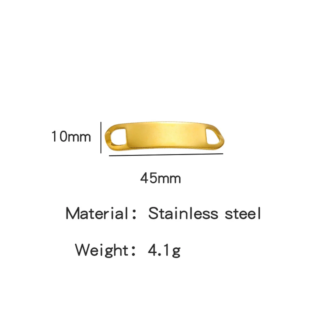 Titanium Steel Bracelet Connector Jewelry Accessories Geometric Bend Card Shape 18K Plated - Image 9