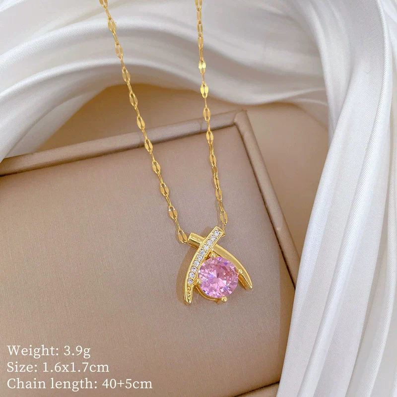 Titanium Steel Cross Water Drop Women's Jewelry Set With Geometric Pattern And Electroplating Treatment - Image 6