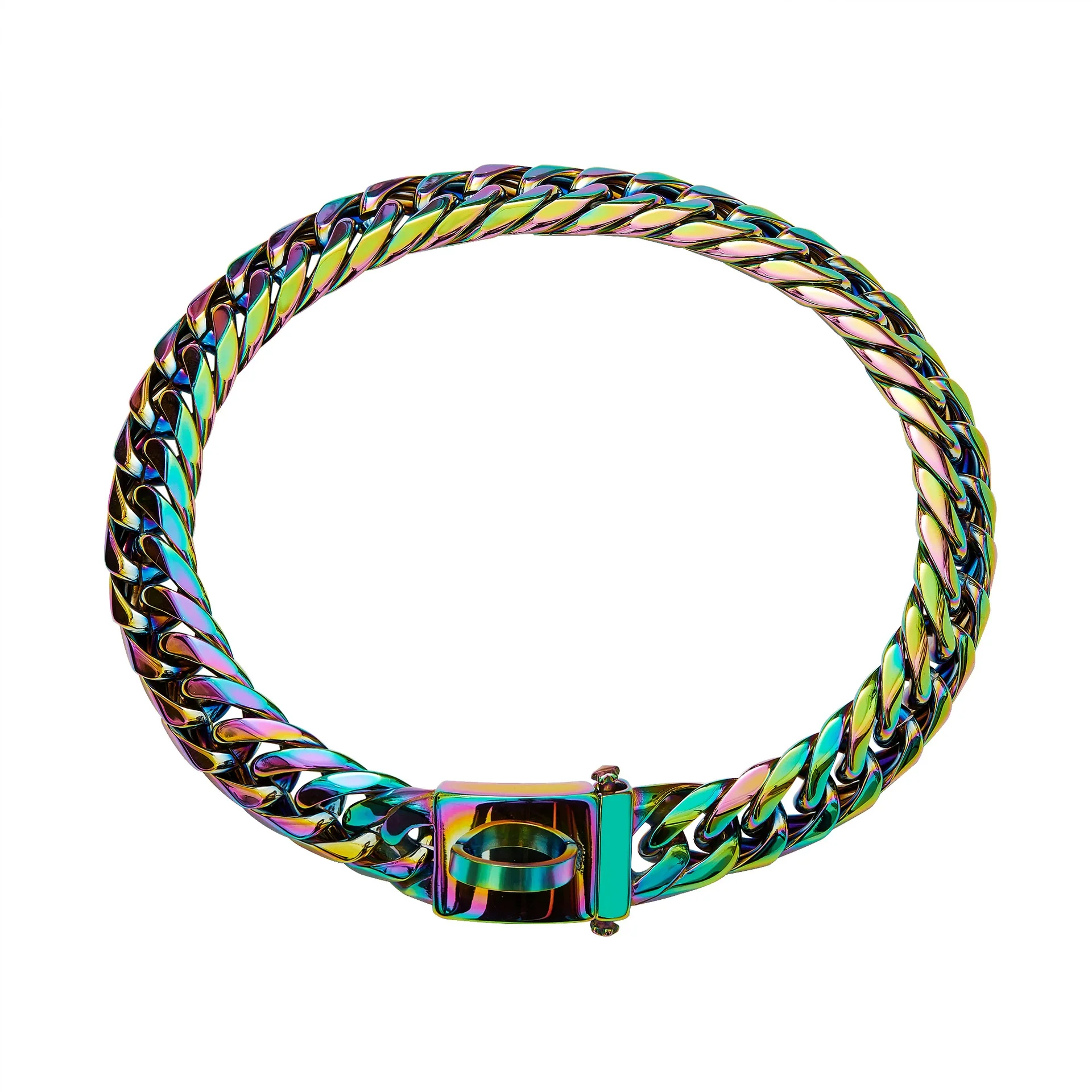 Titanium Steel Dog Chain Metal Collar Antibite Sixsided Grinding Polishing Vacuum Plating - Image 4