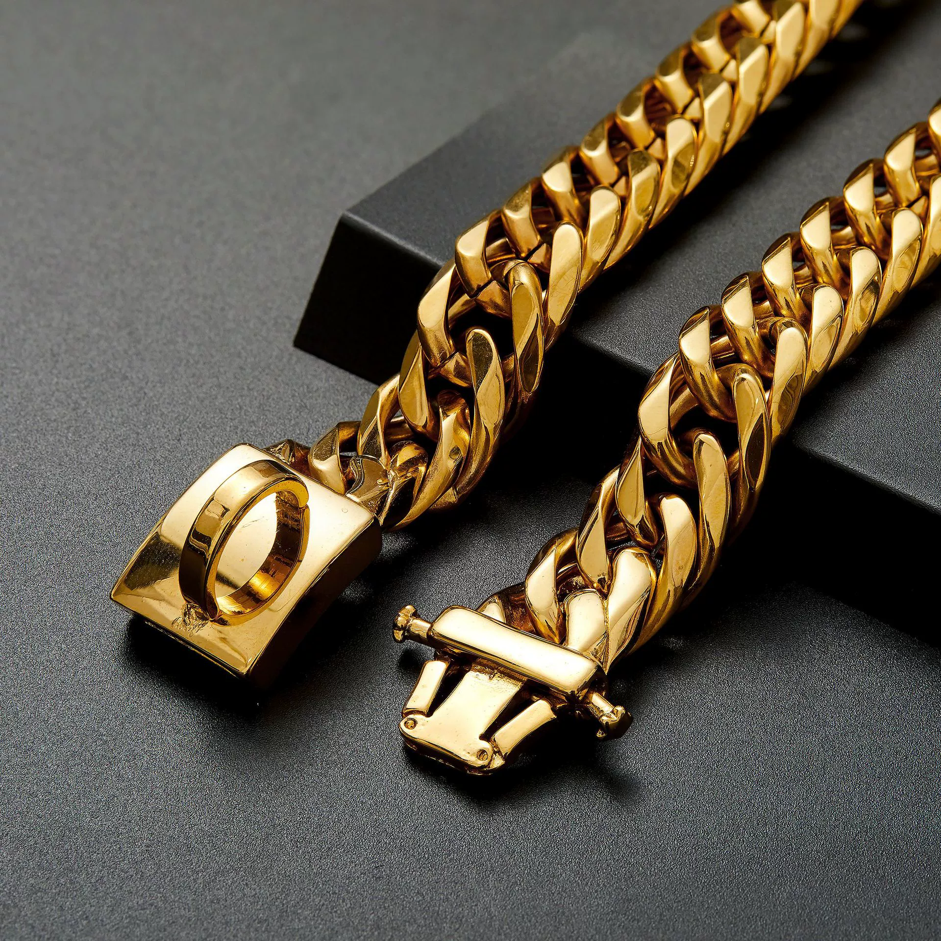 Titanium Steel Dog Chain Metal Collar Antibite Sixsided Grinding Polishing Vacuum Plating - Image 5
