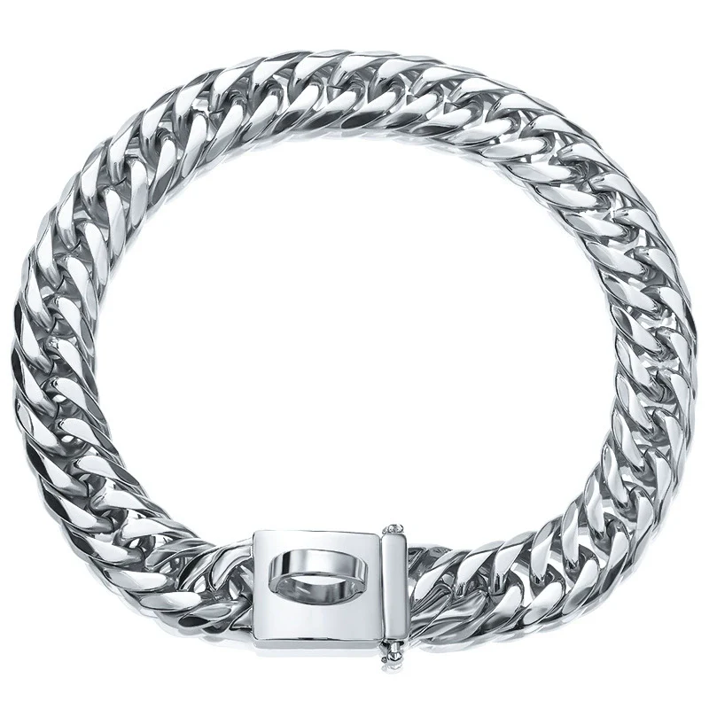 Titanium Steel Dog Chain Metal Collar Antibite Sixsided Grinding Polishing Vacuum Plating - Image 6