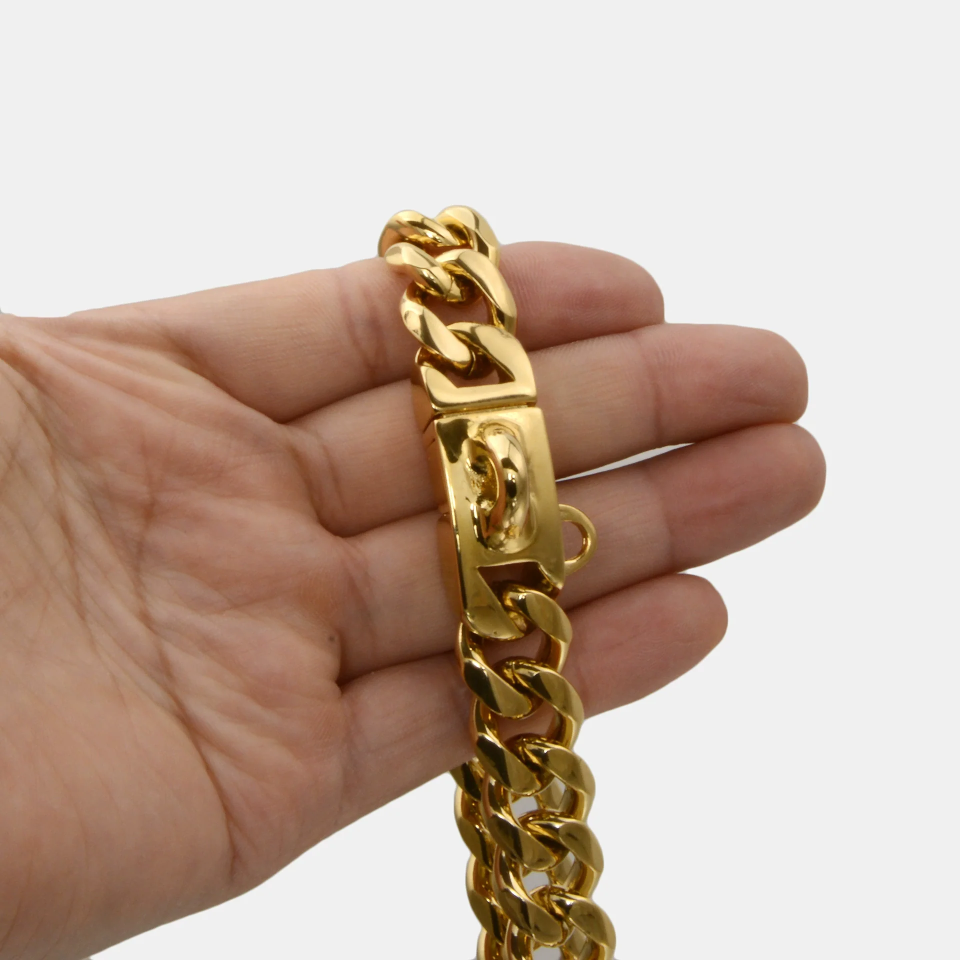 Titanium Steel Dog Collar Antibite Leisure Encrypted Round Grinding Chain Polished Vacuum Plating - Image 4