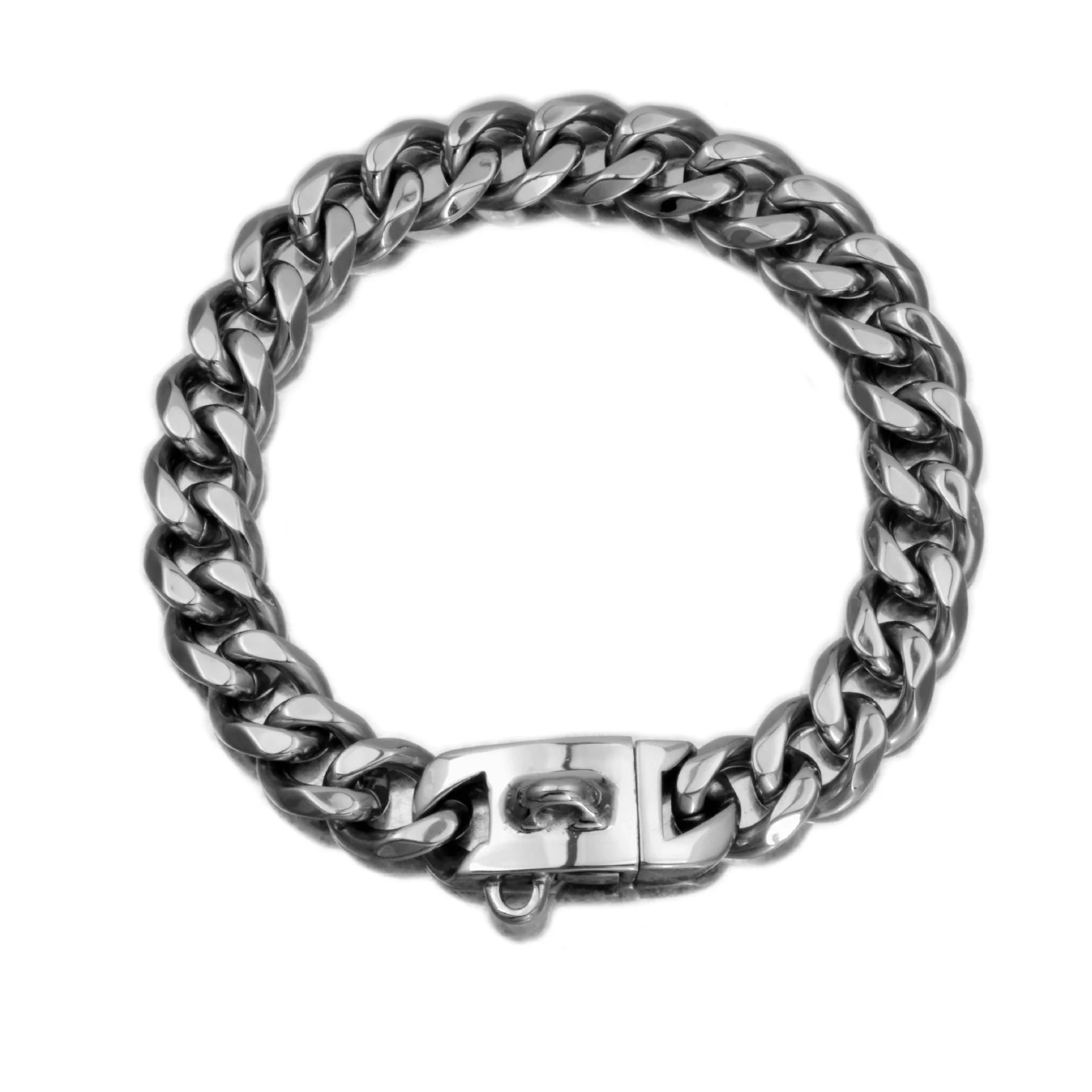 Titanium Steel Dog Collar Antibite Leisure Encrypted Round Grinding Chain Polished Vacuum Plating - Image 5