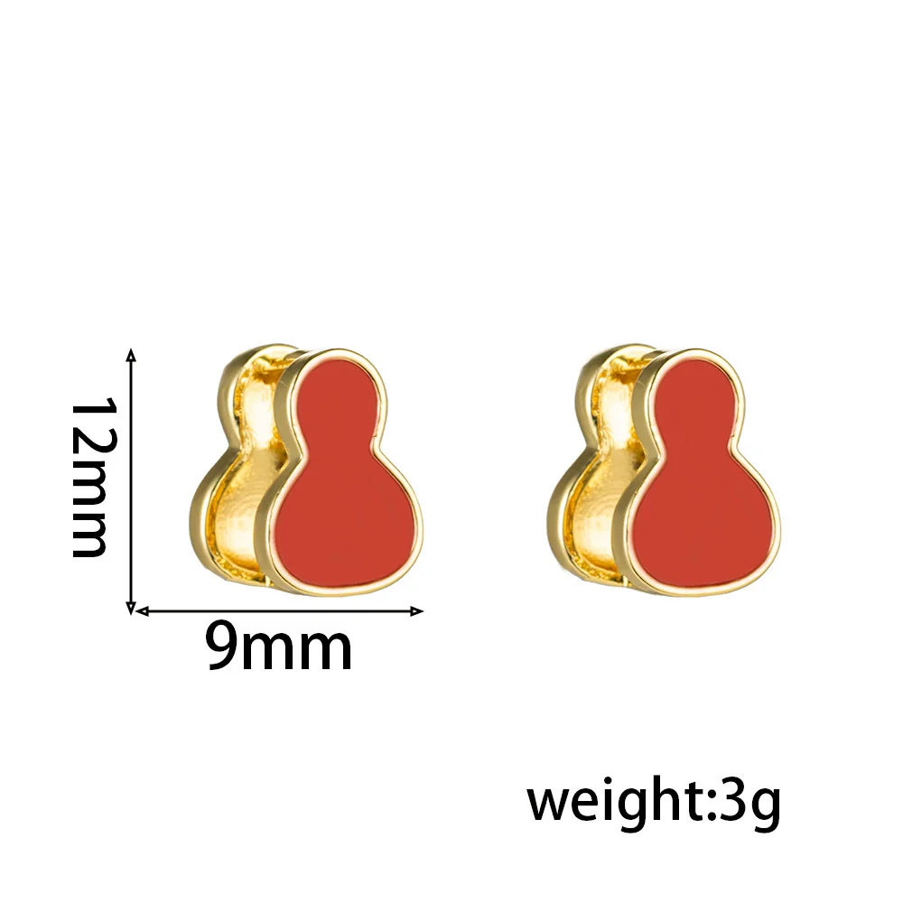 Titanium Steel Doublesided Gourd Geometric Light Luxury Electroplated Women's Earrings - Image 5