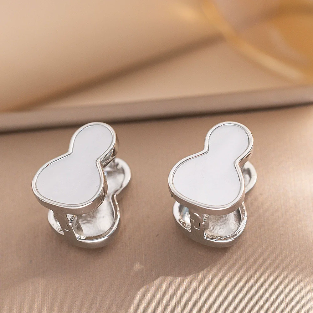 Titanium Steel Doublesided Gourd Geometric Light Luxury Electroplated Women's Earrings - Image 6