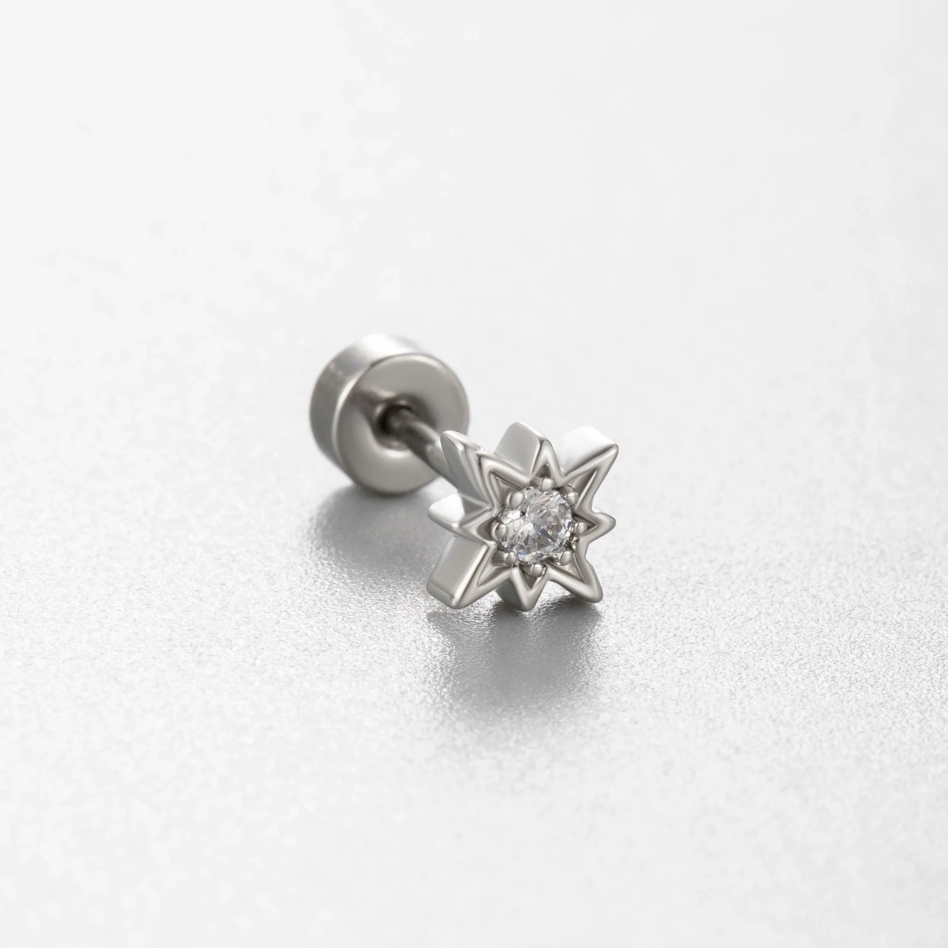 Titanium Steel Ear Nail With Pink Cherry Bow And Inlaid Zircon For Women - Image 6